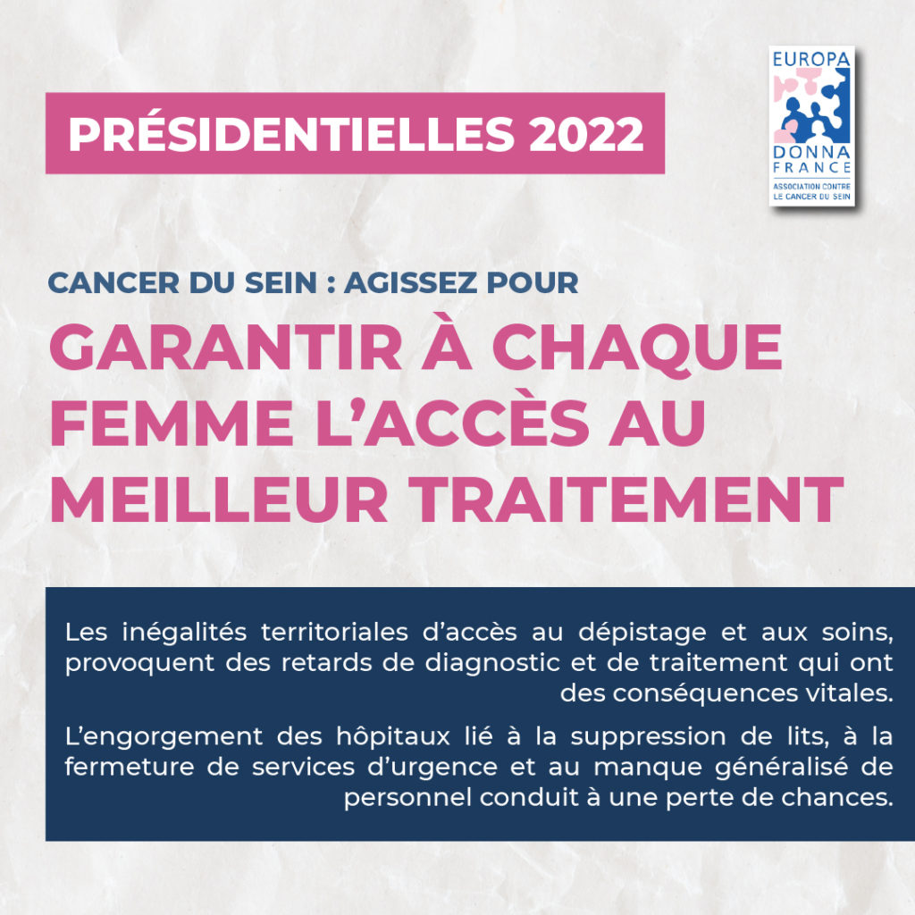 Présidentielle 2022 : Europa Donna France s'adresse aux candidats.es