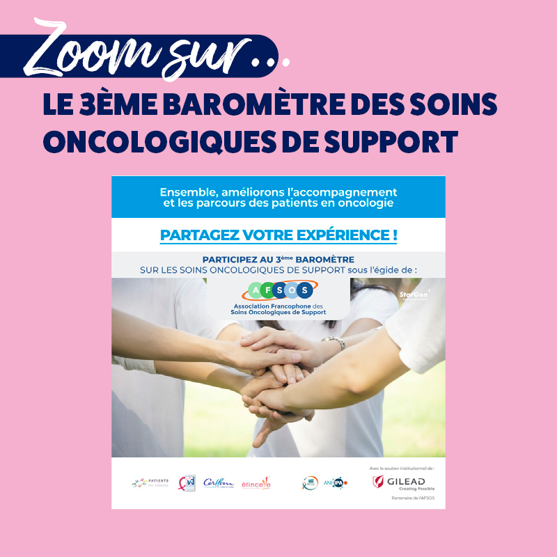 EUROPA DONNA FRANCE soutient le 3ème Baromètre des Soins Oncologiques de Support de l'AFSOS