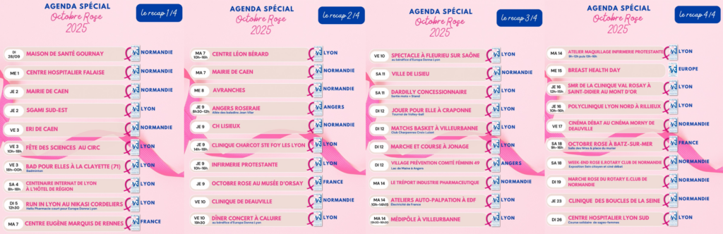 Agenda spécial octobre rose 2025